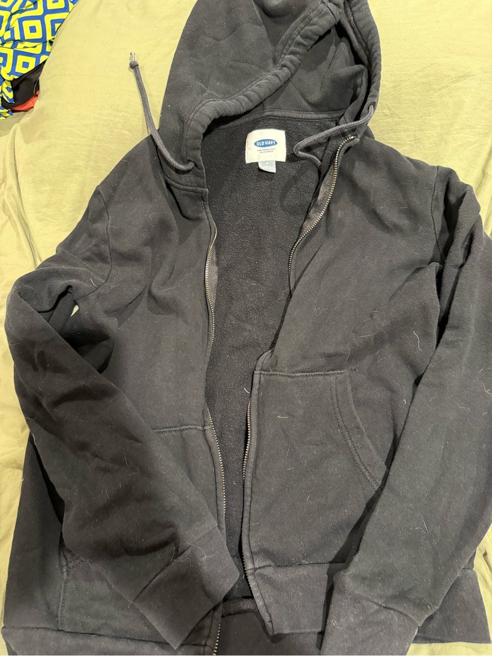 Old Navy Black Full-Zip Hooded Sweatshirt Jacket